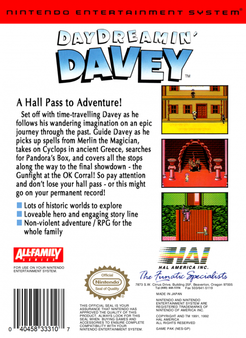Day Dreamin Davey — box-2D-back (US)