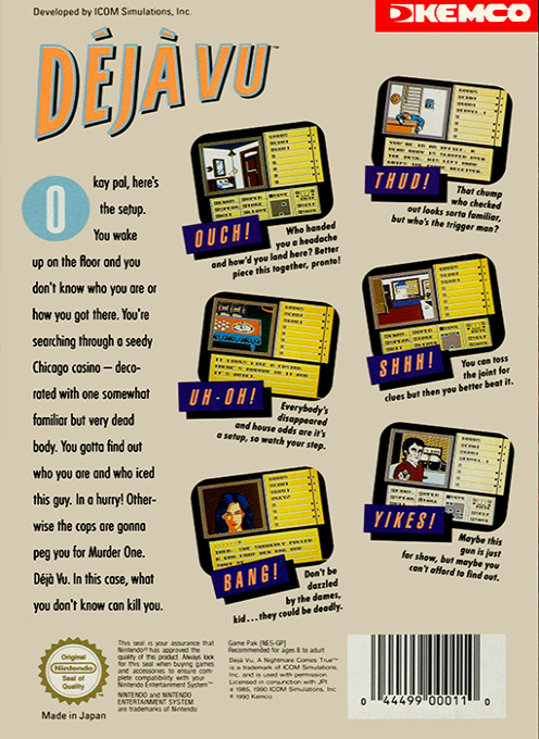 Déjà Vu — box-2D-back (EU)