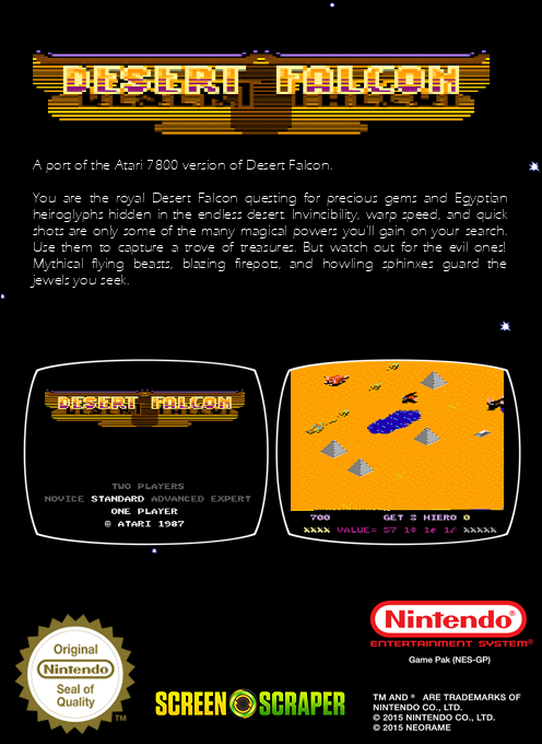 Desert Falcon — box-2D-back (SS)