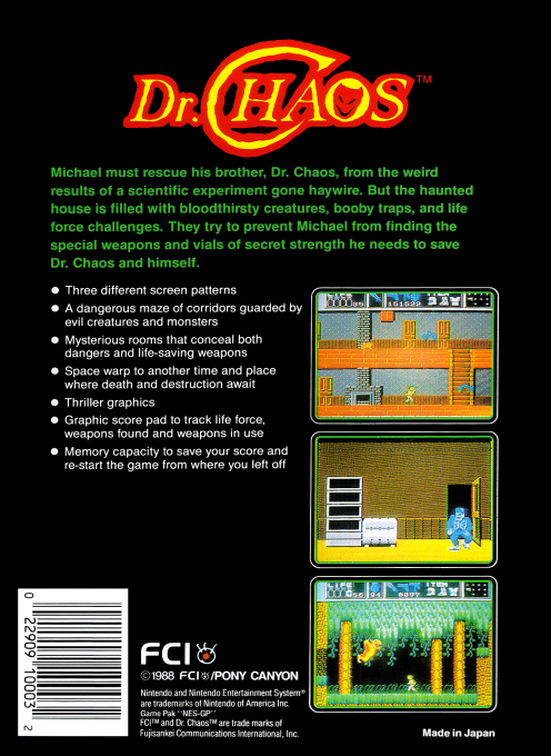 Dr Chaos — box-2D-back (US)