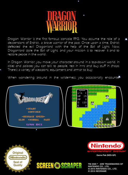 Dragon Warrior — box-2D-back (SS)