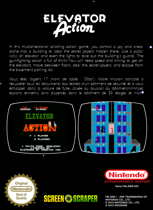 Elevator Action — box-2D-back (SS)