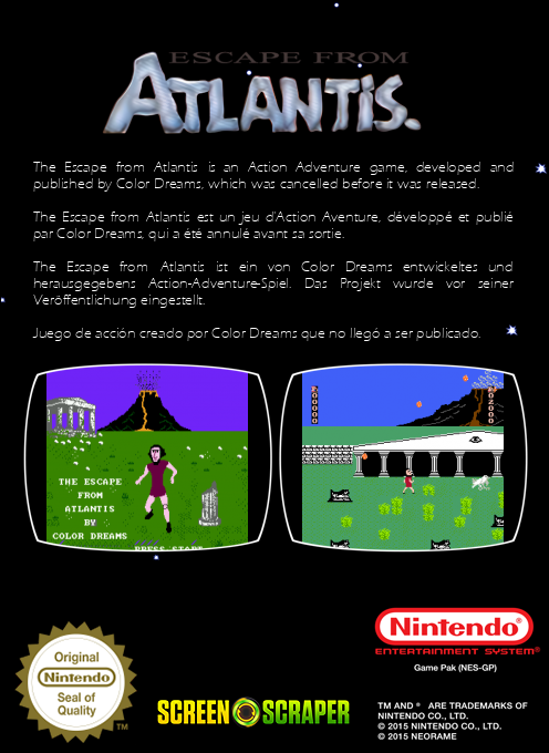 Escape from Atlantis — box-2D-back (SS)