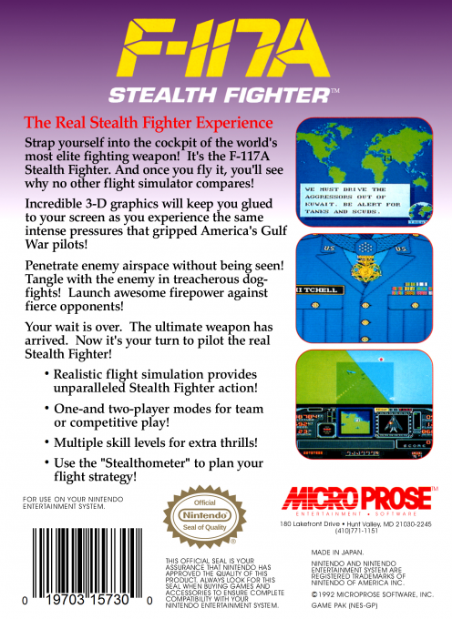 F-117a Stealth Fighter — box-2D-back (US)