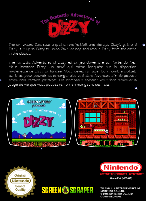 Fantastic Adventures Of Dizzy, The — box-2D-back (SS)