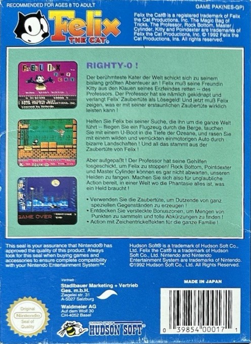 Felix The Cat — box-2D-back (DE)