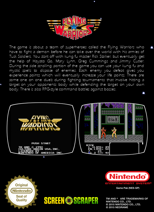 Flying Warriors — box-2D-back (SS)