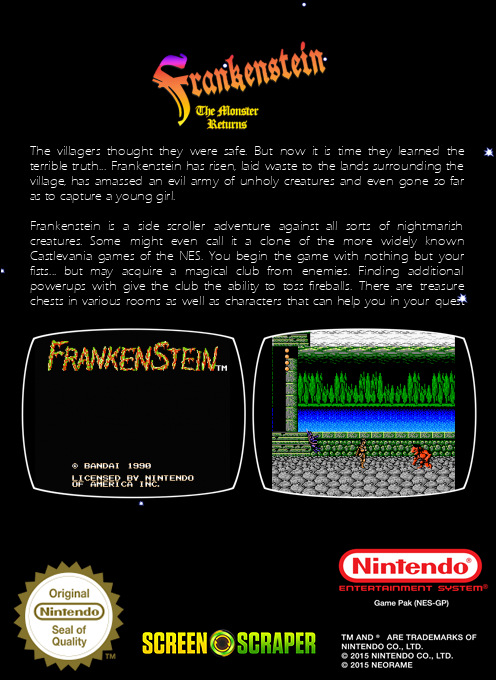 Frankenstein - The Monster Returns — box-2D-back (SS)