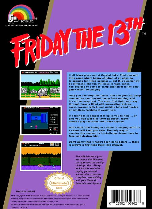 Friday The 13th — box-2D-back (US)