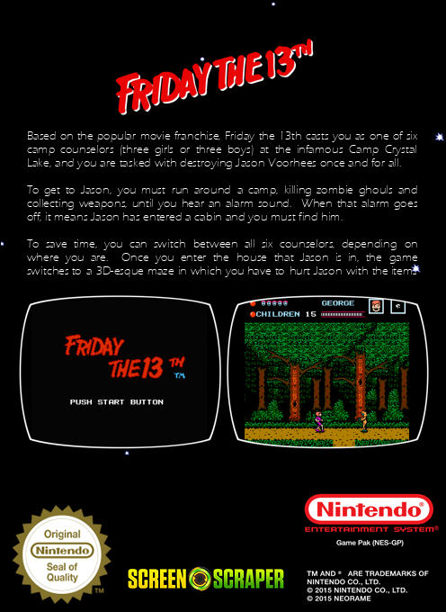 Friday The 13th — box-2D-back (SS)
