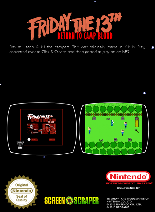 Friday The 13th - Return To Camp Blood — box-2D-back (SS)