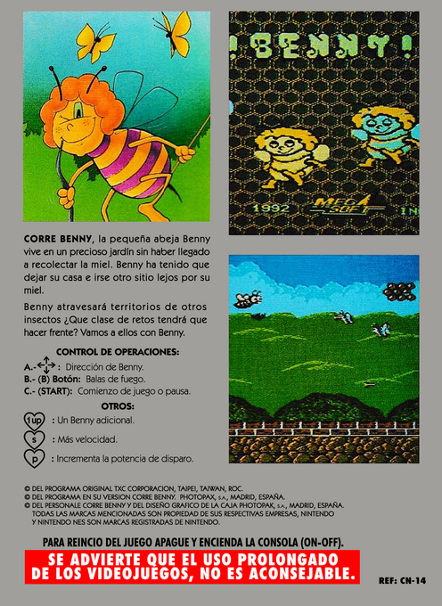 Corre Benny — box-2D-back (SP)
