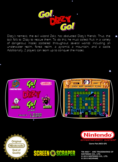 Go! Dizzy Go! — box-2D-back (SS)