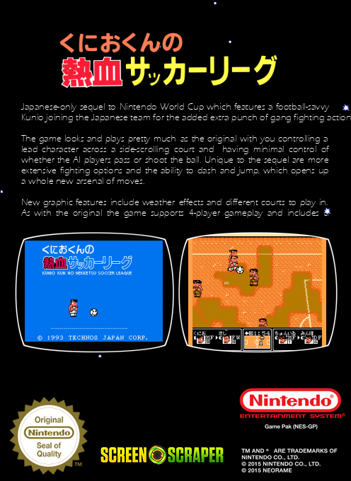 Kunio-kun No Nekketsu Soccer League — box-2D-back (SS)