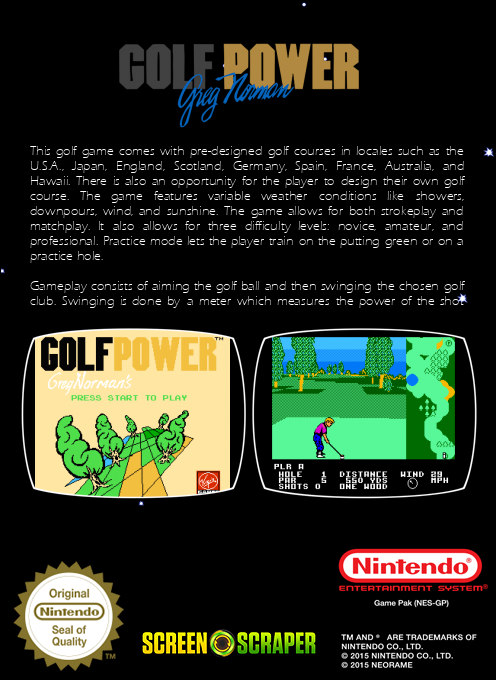 Greg Norman's Golf Power — box-2D-back (SS)