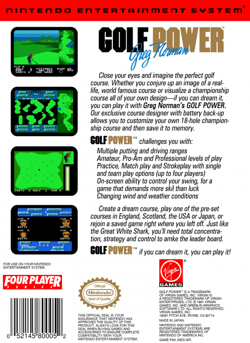Greg Norman's Golf Power — box-2D-back (US)