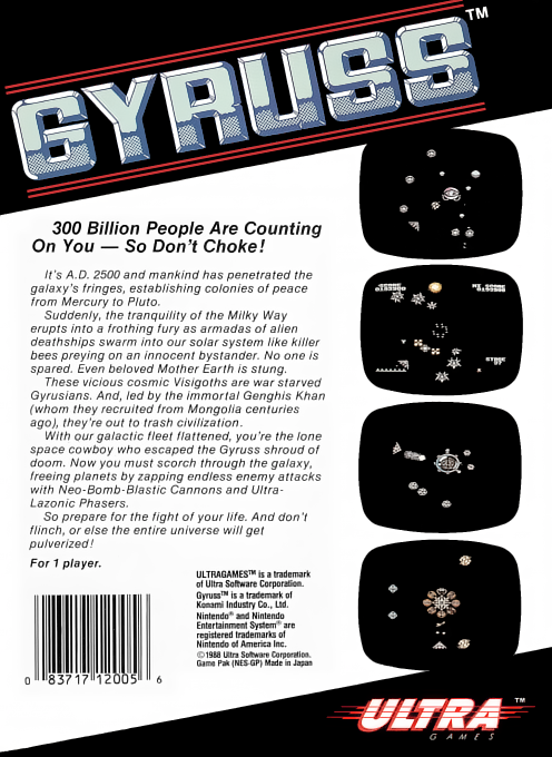 Gyruss — box-2D-back (US)
