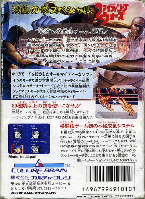 Hiryuu No Ken Special - Fighting Wars — box-2D-back (JP)