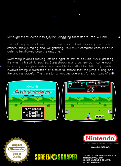 Hyper Sports — box-2D-back (SS)