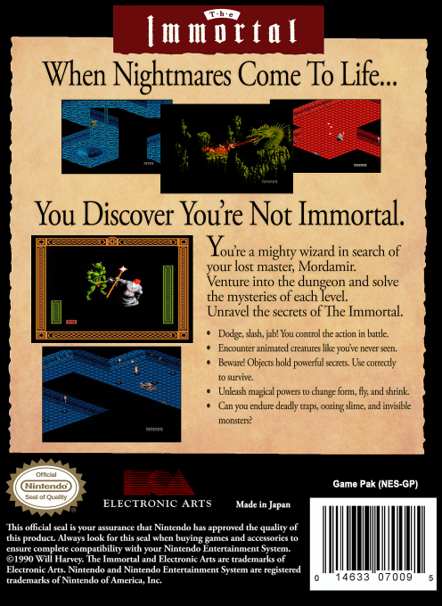 Immortal, The — box-2D-back (US)