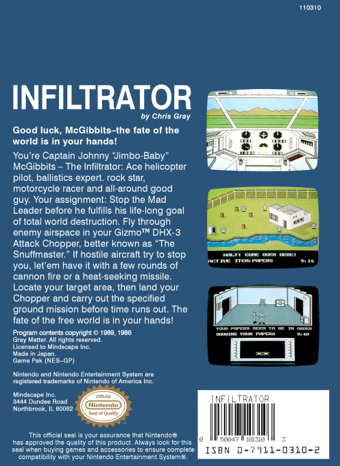 Infiltrator — box-2D-back (US)