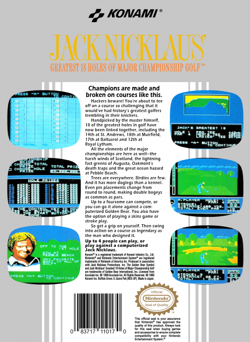 Jack Nicklaus' Greatest 18 Holes Of Major Championship Golf — box-2D-back (US)