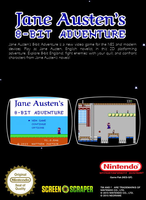 Jane Austen's 8-bit Adventure — box-2D-back (SS)
