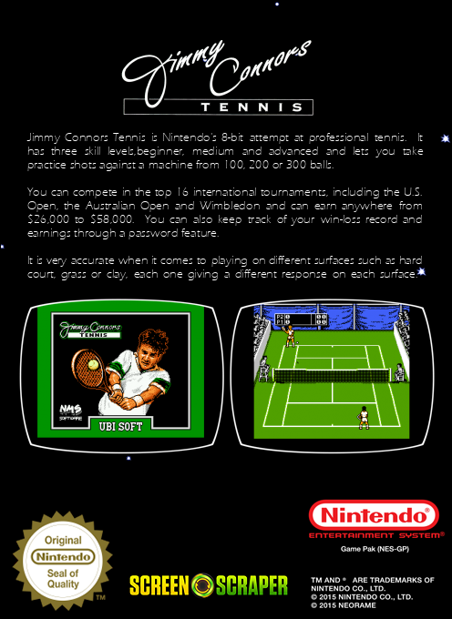 Jimmy Connor's Tennis — box-2D-back (SS)