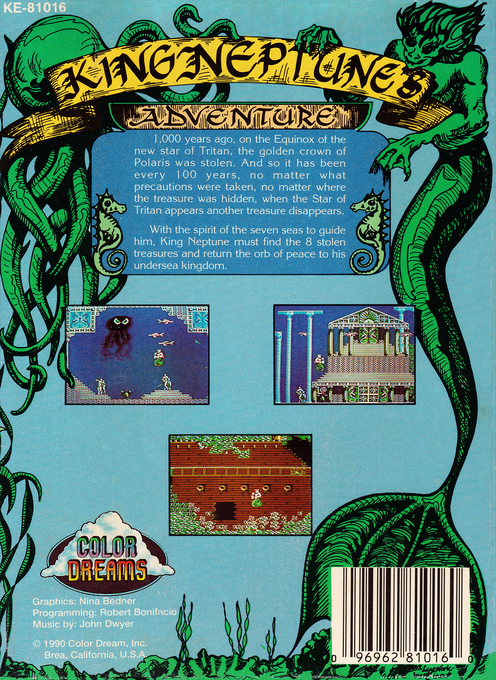 King Neptune's Adventure — box-2D-back (US)