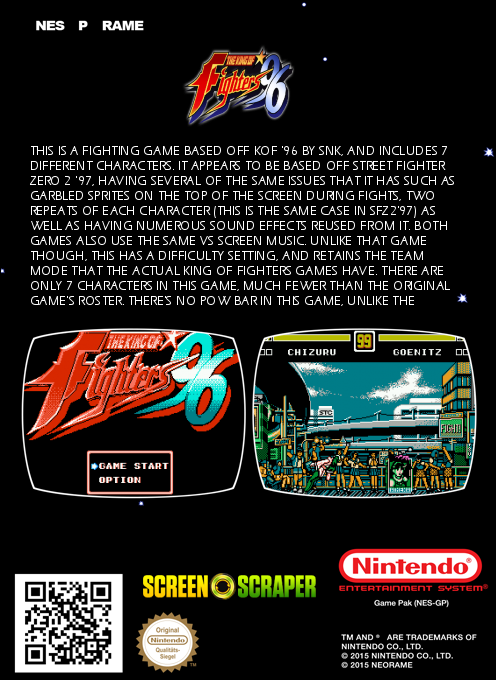 The King of Fighters 96 — box-2D-back (SS)
