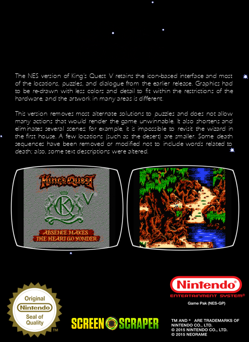 King's Quest 5 — box-2D-back (SS)