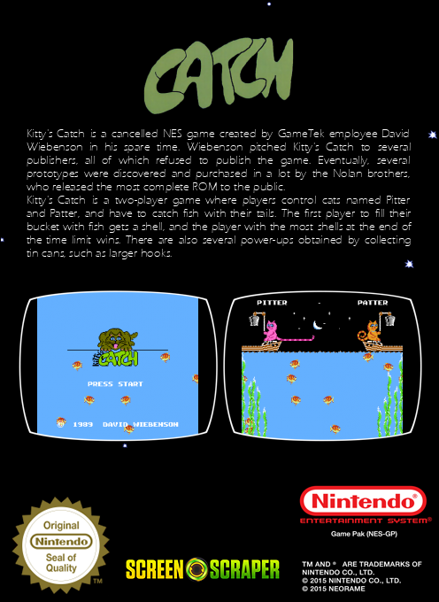 Kitty's Catch — box-2D-back (SS)