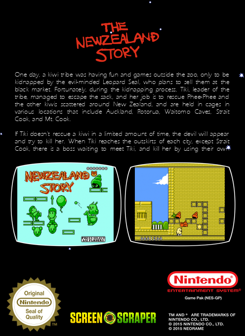 New Zealand Story, The — box-2D-back (SS)
