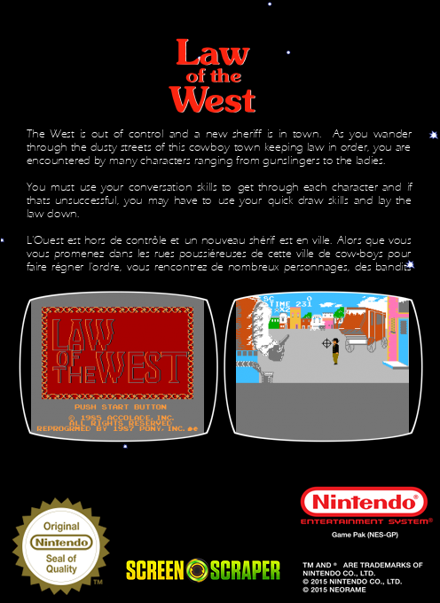Law Of The West — box-2D-back (SS)
