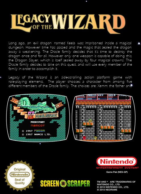 Legacy Of The Wizard — box-2D-back (SS)