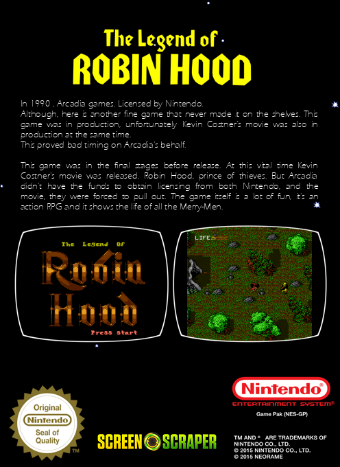 Legend Of Robin Hood, The — box-2D-back (SS)