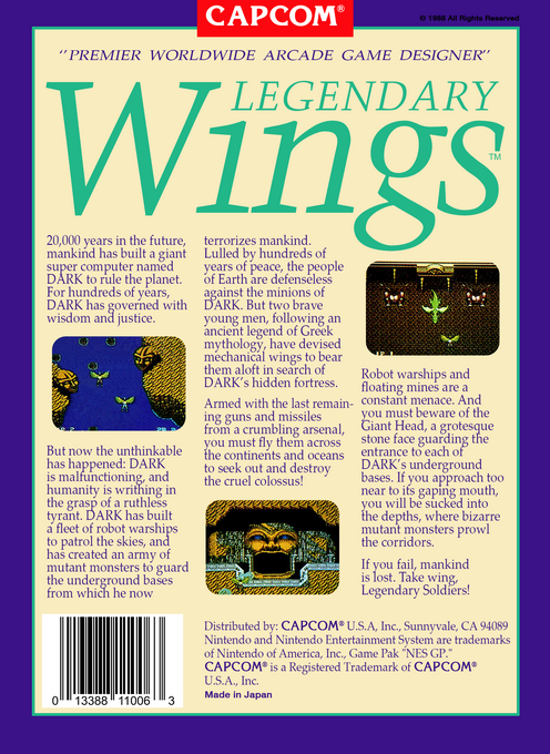Legendary Wings — box-2D-back (US)