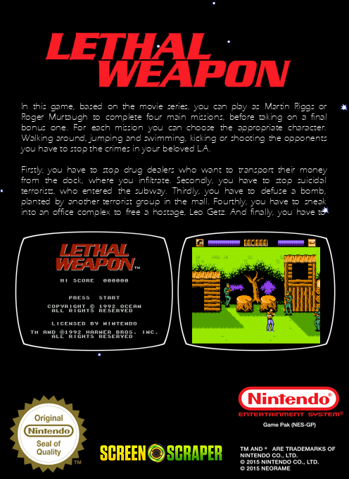 Lethal Weapon — box-2D-back (SS)