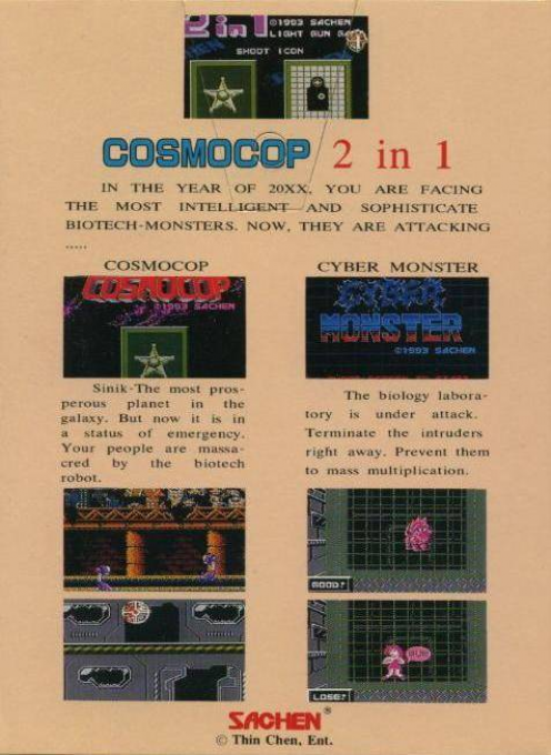 Lightgun Game 2 In 1 - Cosmocop + Cyber Monster — box-2D-back (TW)