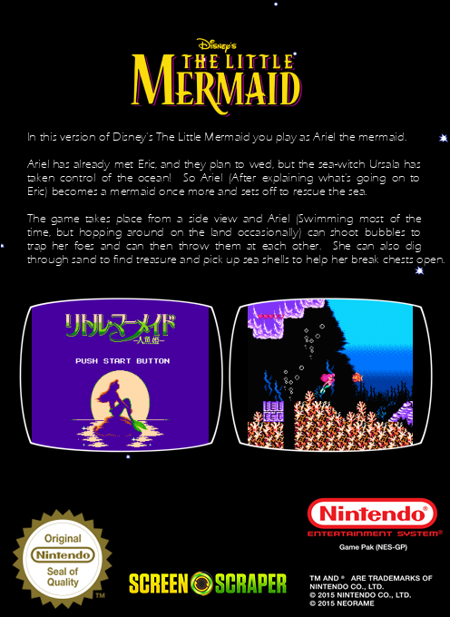 Disney's The Little Mermaid — box-2D-back (SS)