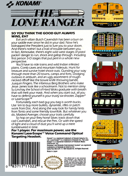 Lone Ranger, The — box-2D-back (US)