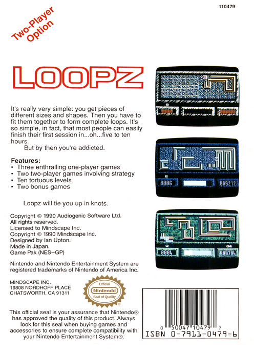Loopz — box-2D-back (US)