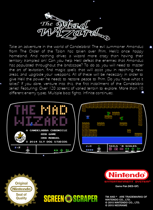 Mad Wizard, The - A Candelabra Chronicle — box-2D-back (SS)