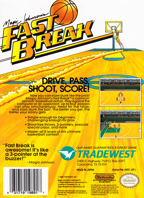 Magic Johnson's Fast Break — box-2D-back (US)