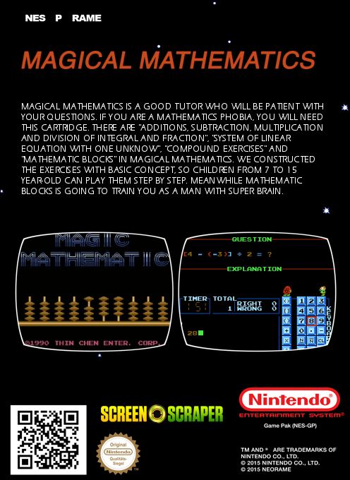 Magical Mathematics — box-2D-back (SS)