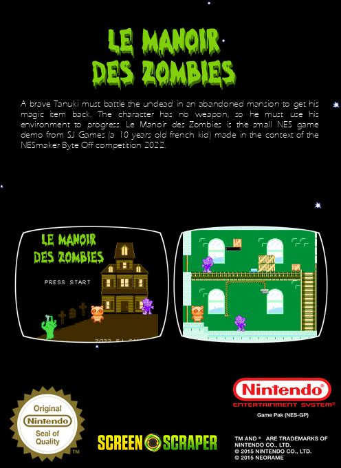 Manoir des Zombies, Le — box-2D-back (SS)