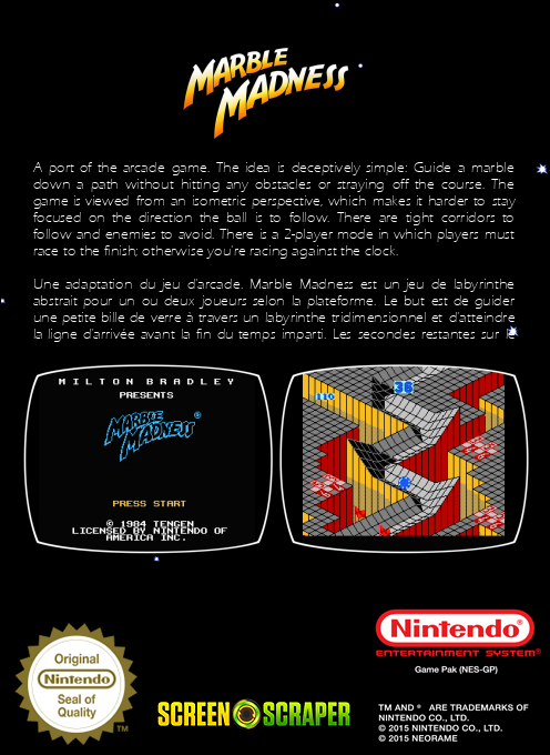 Marble Madness — box-2D-back (SS)