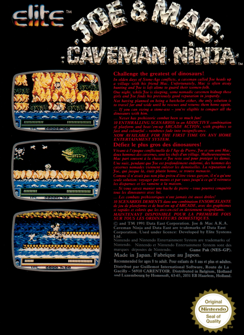 Joe and Mac - Caveman Ninja — box-2D-back (EU)