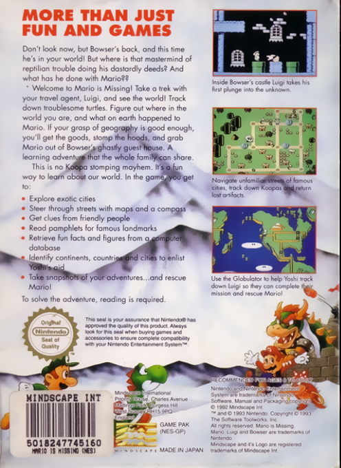 Mario Is Missing! — box-2D-back (EU)