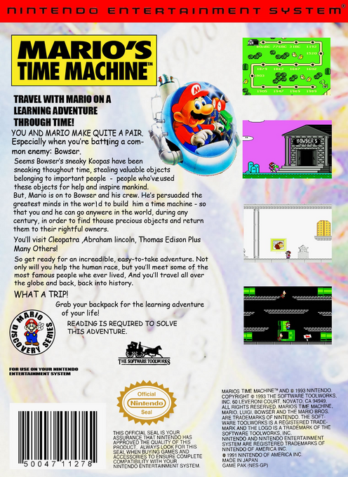 Mario's Time Machine — box-2D-back (US)